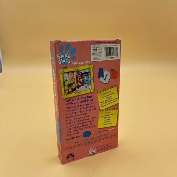 Blue's Clues ABCs and 123s Kids Educational Hi-Fi Stereo Playback VHS - Picture 2 of 2